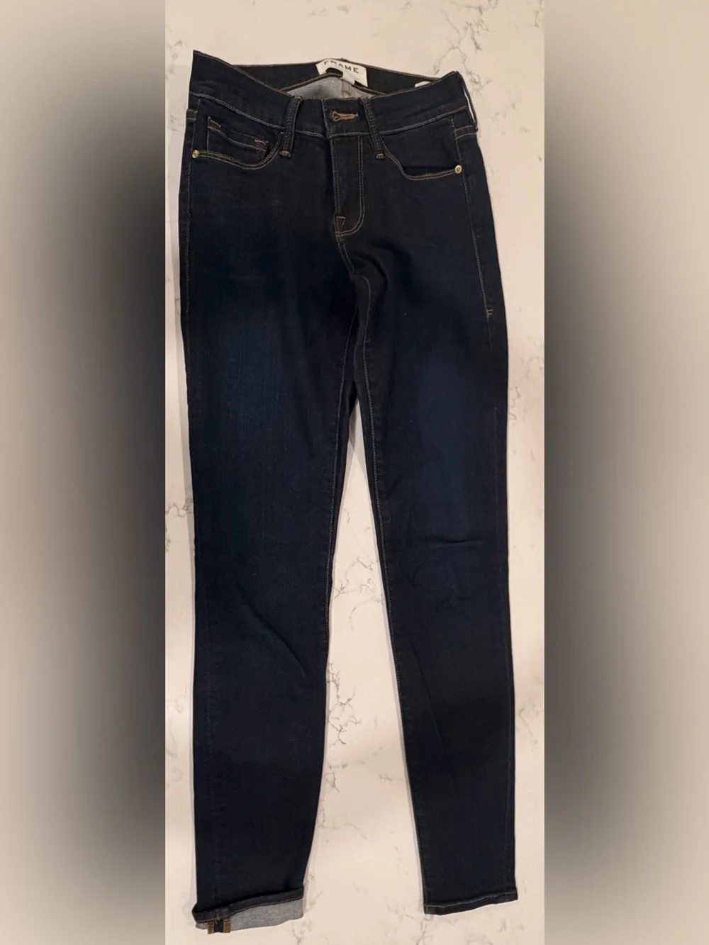 Frame Denim Dark Indigo Skinny Jeans